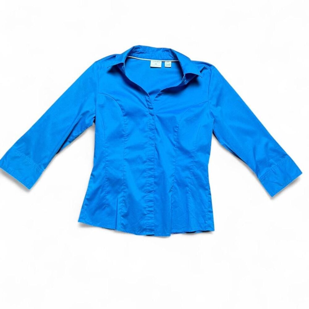 Riders By Lee Women's Blue Button Blouse